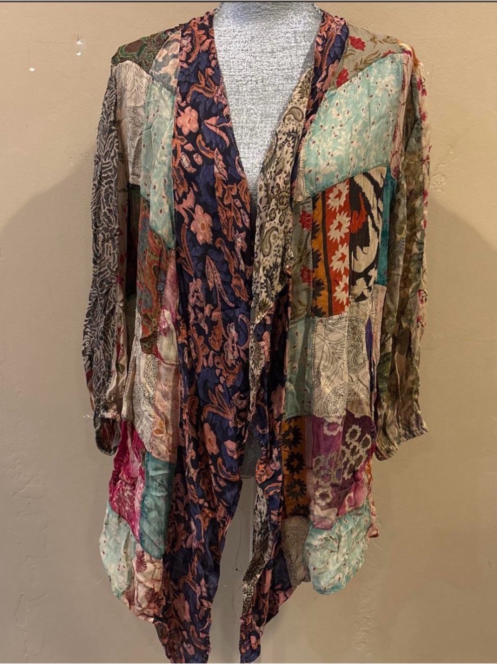 Young Threads Patchwork Boho Kimono Jacket Duster Medium